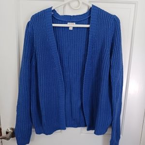Cat & Jack Girls open cardigan size XL (14-16) soft, blue w/ metallic
